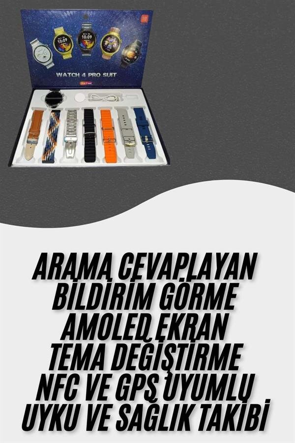 Akıllı Saat Çoklu Kordon Seçenekli Dokunmatik Ekran Nabız Sensörlü 1 Akıllı Saat Çoklu Kordon Seçenekli Dokunmatik Ekran Nabız Sensörlü