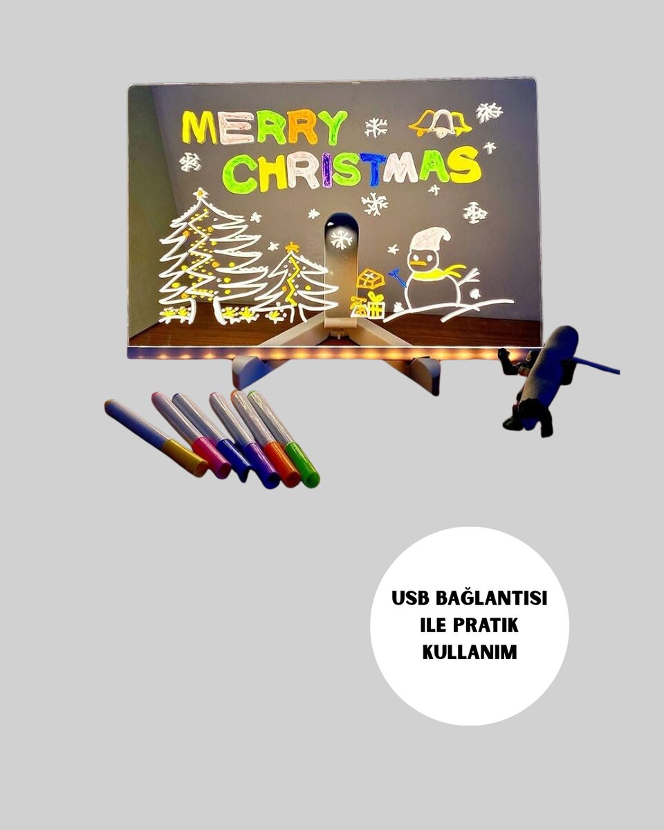 Çocuklar ve Yetişkinler İçin USB LED Işıklı Çizim Panosu 5 Çocuklar ve Yetişkinler İçin USB LED Işıklı Çizim Panosu - Görsel 5