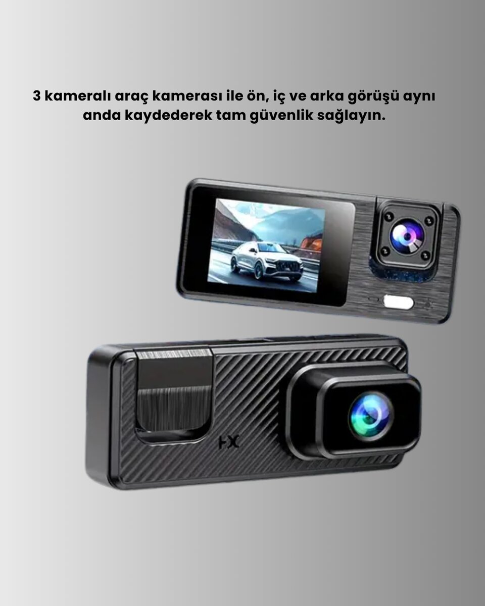 Çok Açılı Araç İçi DVR | Ön İç Arka Kamera, Döngü Video Kaydı 5 Çok Açılı Araç İçi DVR | Ön İç Arka Kamera, Döngü Video Kaydı - Görsel 5