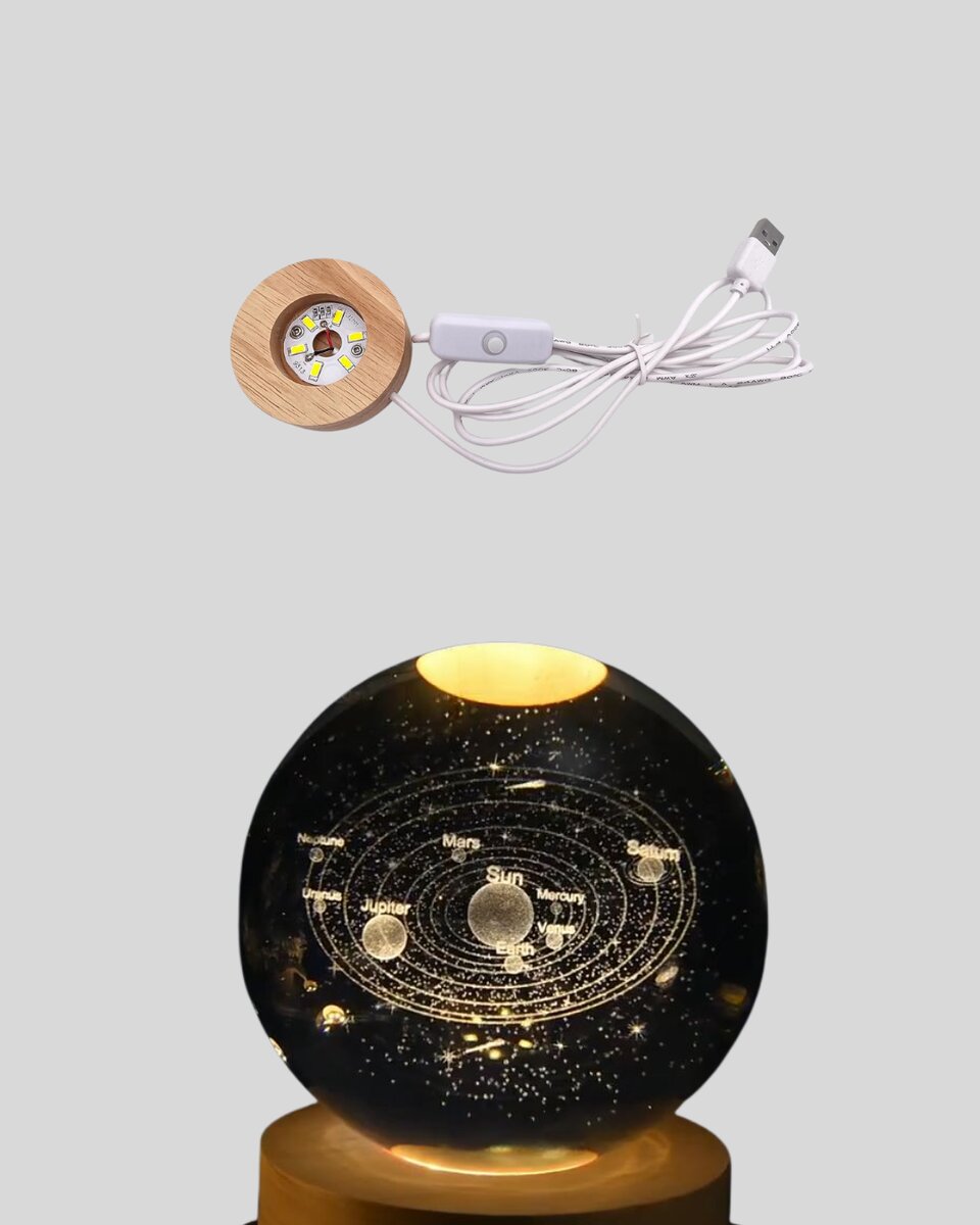 Dekoratif LED Kristal Küre Ahşap Altlıklı Şık Gece Lambası 5 Dekoratif LED Kristal Küre Ahşap Altlıklı Şık Gece Lambası - Görsel 5