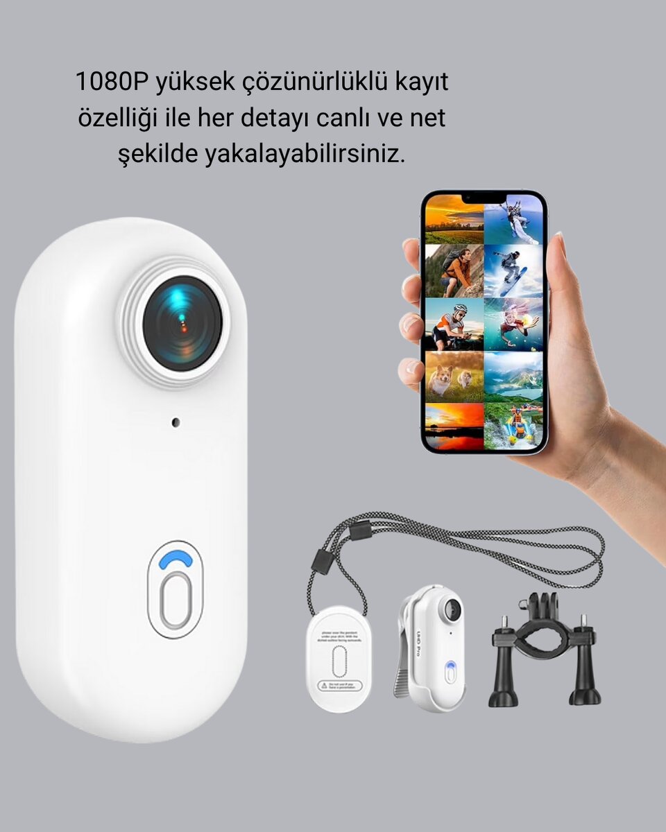 1080P Suya Dayanıklı Aksiyon Spor Kamerası 120° Geniş Açı ve WiFi Destekli 3 1080P Suya Dayanıklı Aksiyon Spor Kamerası 120° Geniş Açı ve WiFi Destekli - Görsel 3